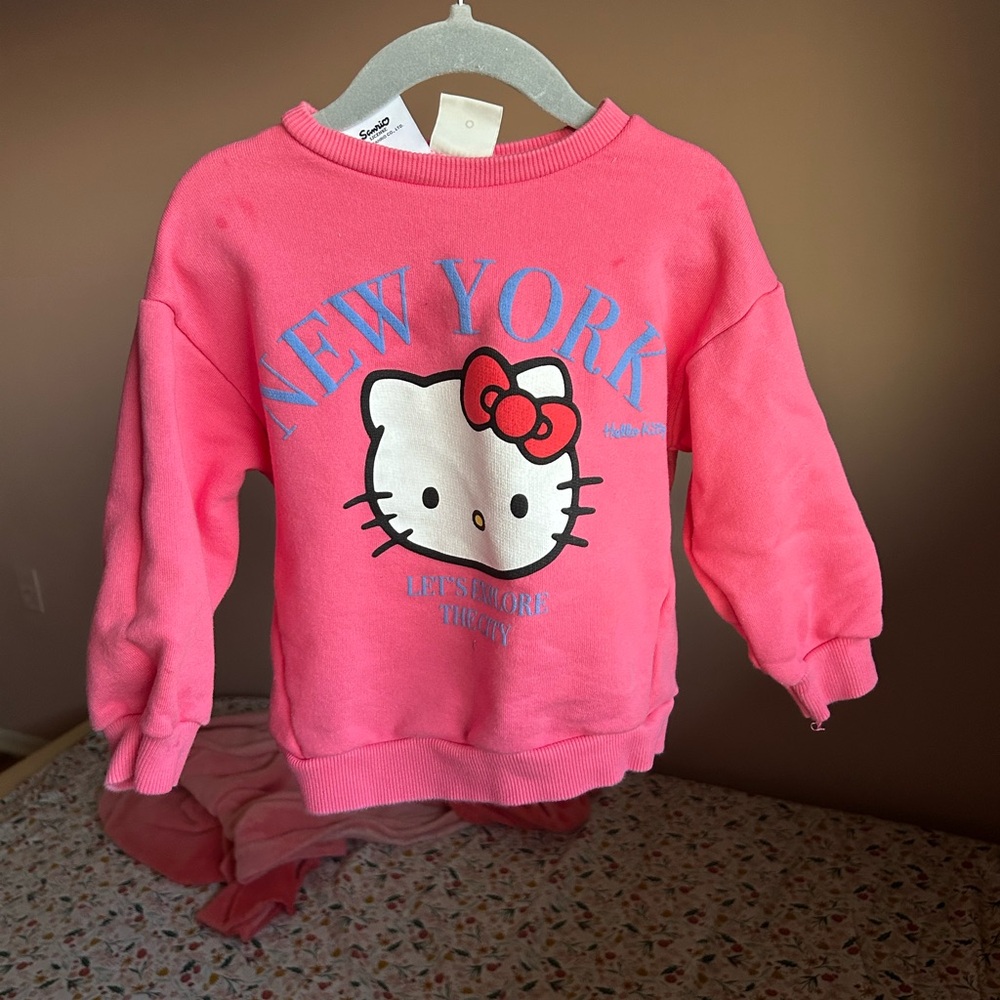 Zara Kids Pink Hello Kitty New York Sweatshirt